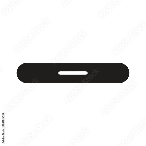 Minimalist black horizontal handle or slider icon representation with a central slot detail