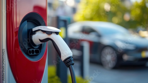 modern electric car charging station generative ai