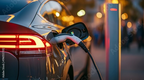 modern electric car charging station generative ai