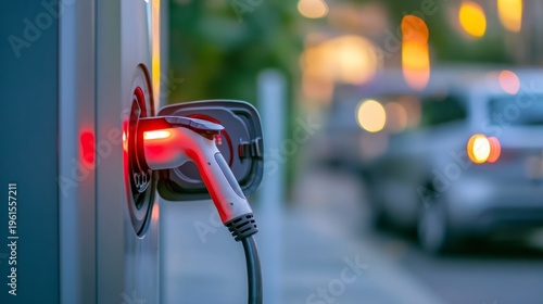 modern electric car charging station generative ai