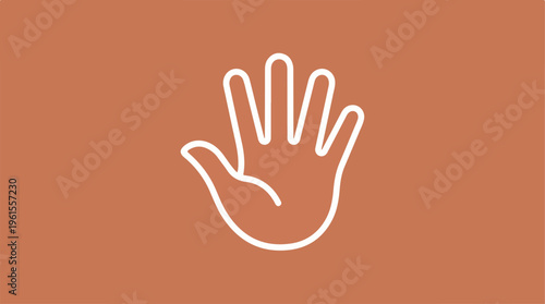Hand outline on a brown background representing openness and giving.