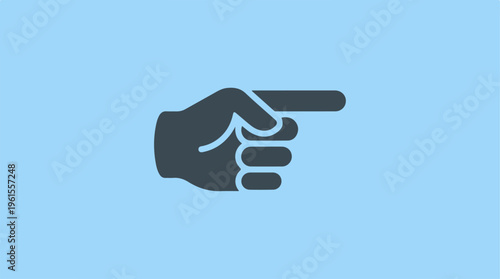 Hand pointing right direction, showing the way forward, simple gesture.