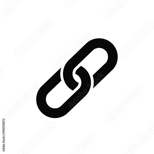 Minimalist black chain link symbol representing a strong bond or internet hyperlink.
