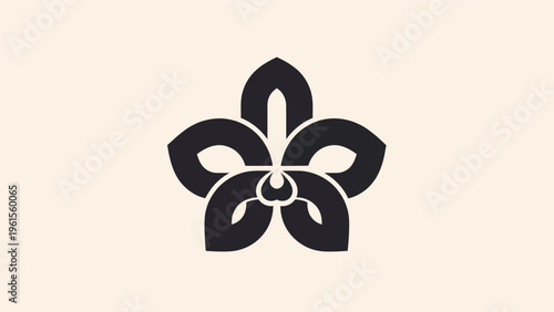 Black orchid flower graphic design