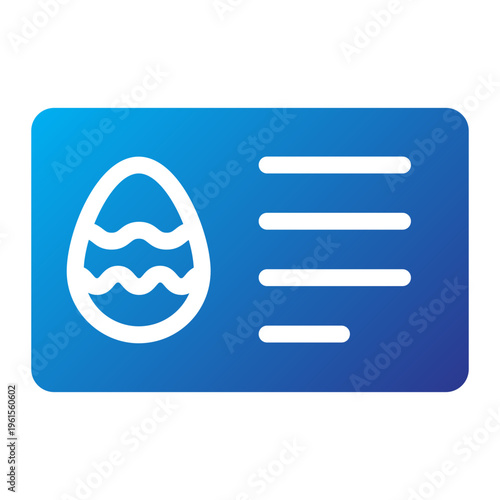 Easter Postcard Solid Blue Gradient Icon