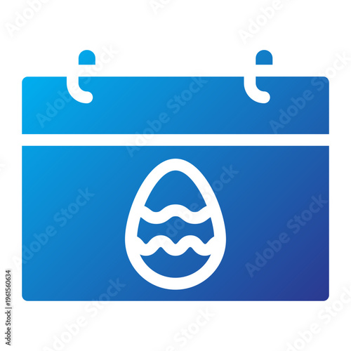 Easter Calendar Solid Blue Gradient Icon