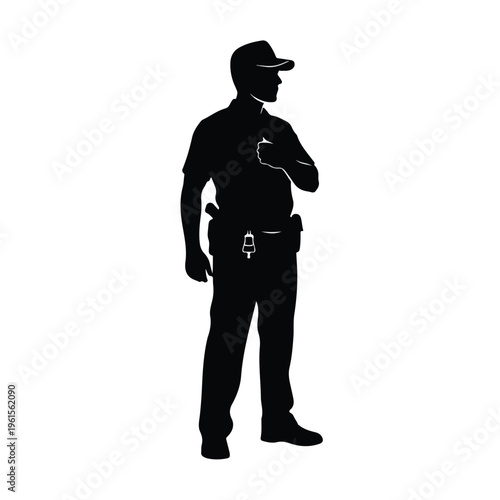 Security Guard Silhouette Stand