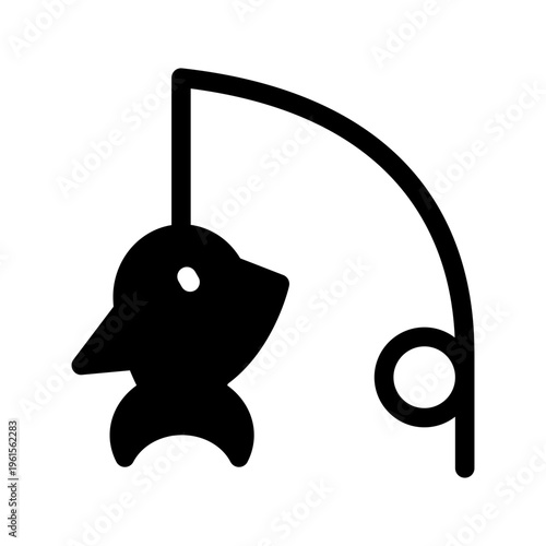Caught Fish Icon Vector Symbol Design Illustration