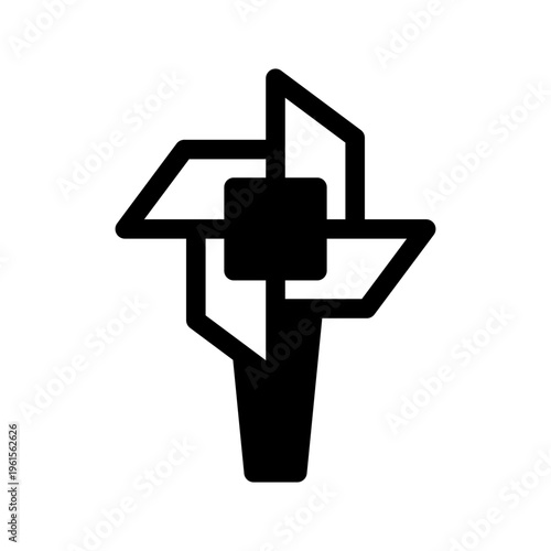 Toy Windmill Icon Vector Symbol Design Illustration