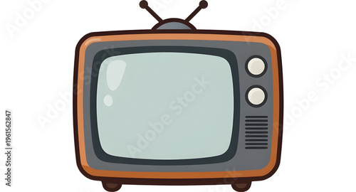 vintage tv, retro television, old tv, cartoon tv, television set, classic tv, antenna tv, media device, broadcast tv, retro screen, entertainment device, old television, tv illustration, vintage elect