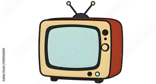 television, tv, vintage, retro, screen, media, broadcast, entertainment, old, device, antenna, classic, cartoon, technology, display, design, simple