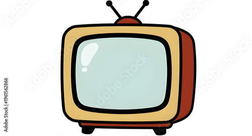 vintage tv, retro television, old tv, cartoon tv, television set, classic tv, antenna tv, media device, broadcast tv, retro screen, entertainment device, old television, tv illustration, vintage elect