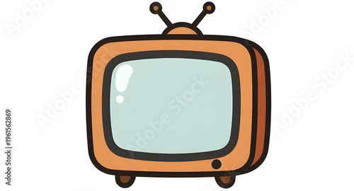 vintage tv, retro television, old tv, cartoon tv, television set, classic tv, antenna tv, media device, broadcast tv, retro screen, entertainment device, old television, tv illustration, vintage elect