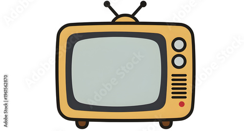 vintage tv, retro television, old tv, cartoon tv, television set, classic tv, antenna tv, media device, broadcast tv, retro screen, entertainment device, old television, tv illustration, vintage elect