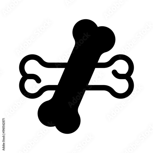 Bone Cross Icon Vector Symbol Design Illustration