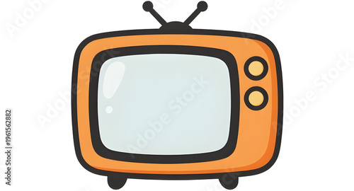 television, tv, vintage, retro, screen, media, broadcast, entertainment, old, device, antenna, classic, cartoon, technology, display, design, illustration