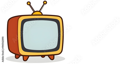 television, tv, vintage, retro, screen, media, broadcast, entertainment, old, device, antenna, classic, cartoon, technology, display, design, illustration