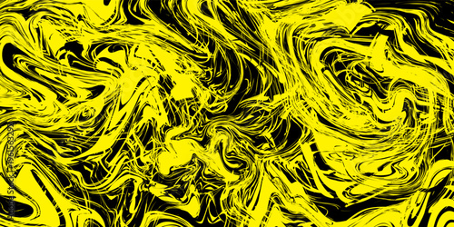 Abstract Distorted Mesh Pattern Background in Yellow and Black