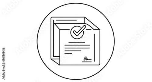 Approved Document with Checkmark - Symbol of Compliance and Validation.
