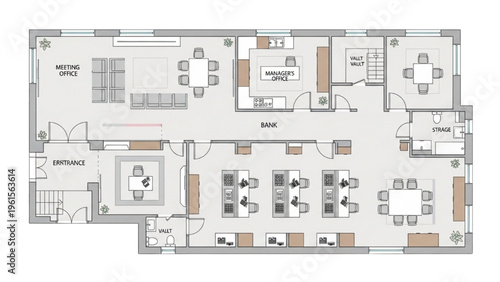 Detailed Office Floor Plan Layout for a Modern Business Workspace Design