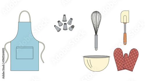 Baking and Pastry Utensils Set Illustration