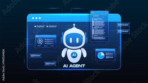 AI workflow automation artificial intelligence. ai agent network diagram dashboard machine learning flow process and automation system.