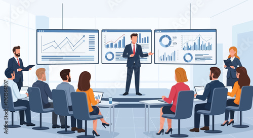 Business people in a meeting room.