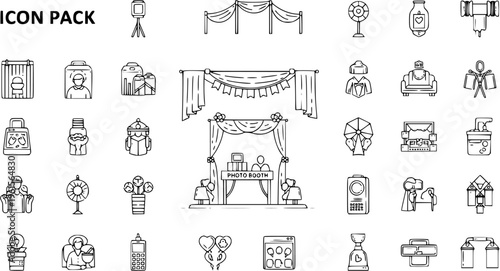 Wedding And Event Icons Set - Icon Pack With Ceremony, Photo Booth, Gifts, Decor, And More