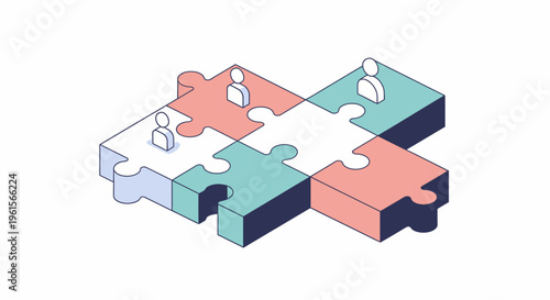 Colorful puzzle pieces coming together.