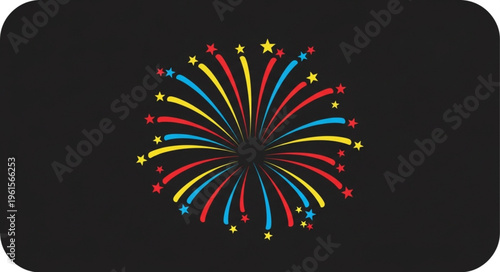 Colorful Fireworks Display on Dark Background for Celebrations.