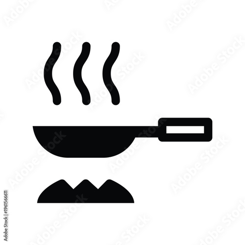 frying solid icon vector design good for web or mobile app