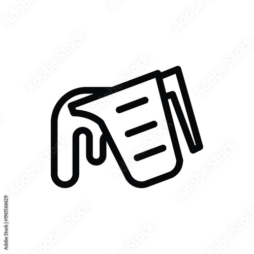 Measuring cup pouring liquid outline icon vector design good for web or mobile app