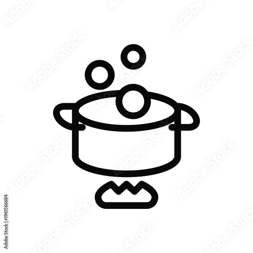 boil outline icon vector design good for web or mobile app