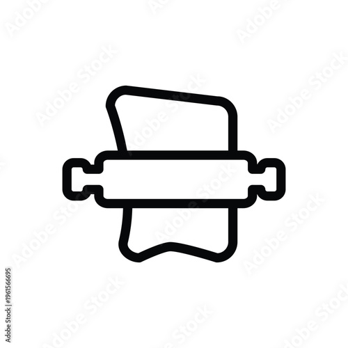 Rolling pin and dough outline icon vector design good for web or mobile app
