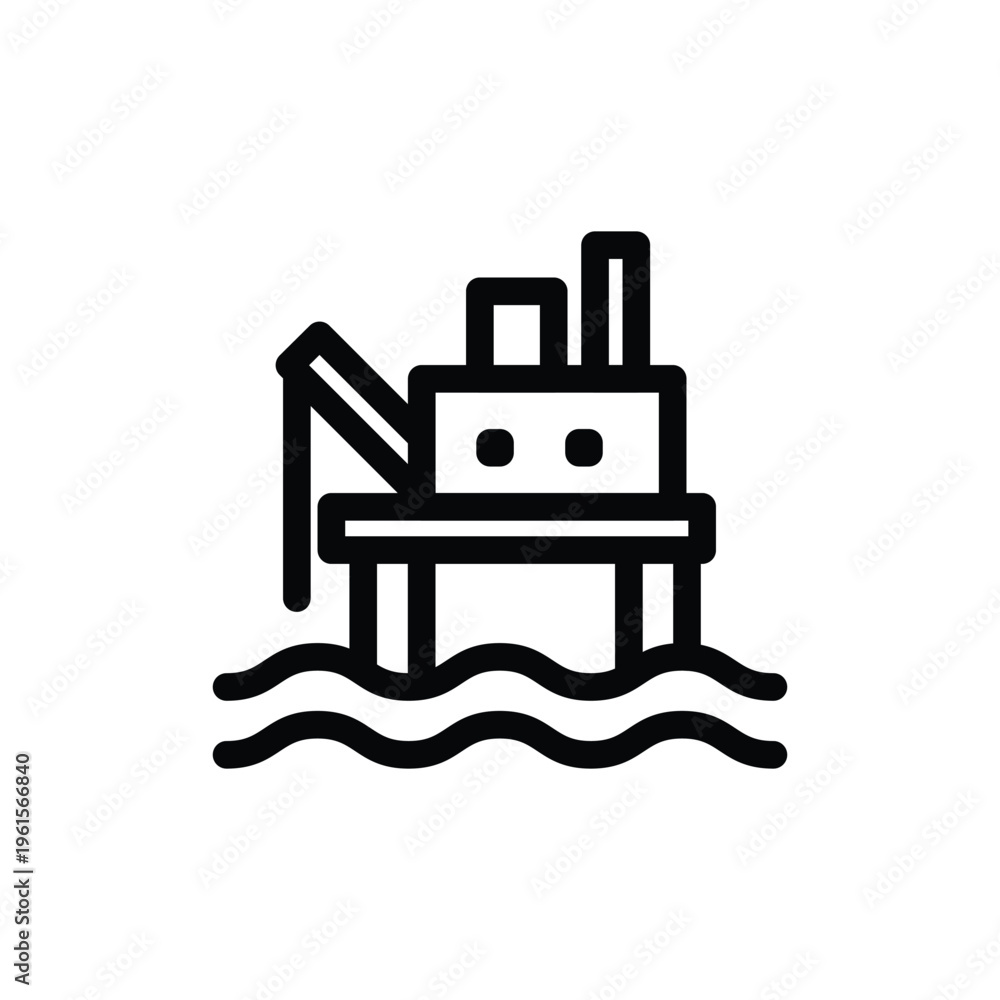 Obraz premium Oil Offshore Platform Colloquially rig outline icon vector design good for web or mobile app