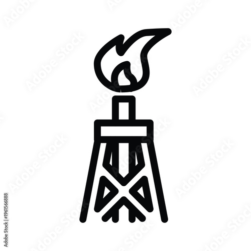 rig tower outline icon vector design good for web or mobile app