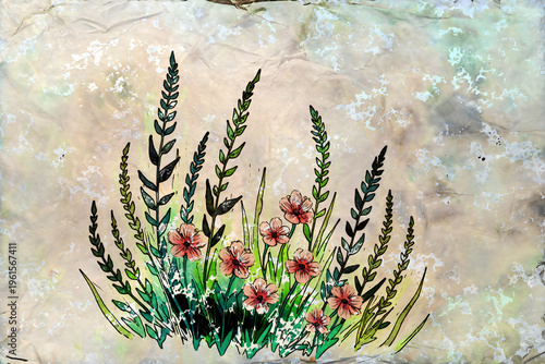 spring flowers and grass