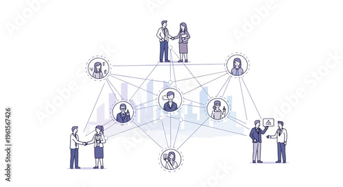People connected in a network.