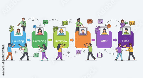 People interacting with colorful boxes.