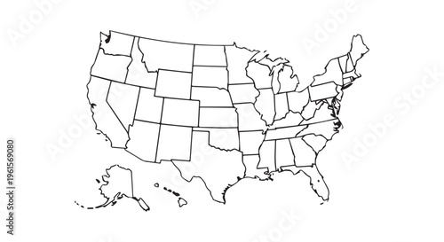 A map of the united states of america showing all the states