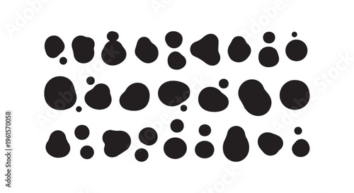 A group of black dots on a white background creating a visually appealing pattern
