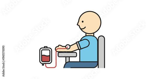 Man receiving blood transfusion treatment.