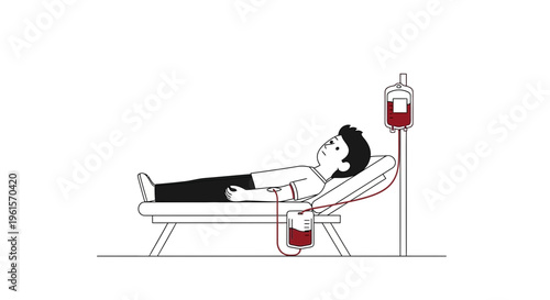 Patient receiving blood transfusion treatment.