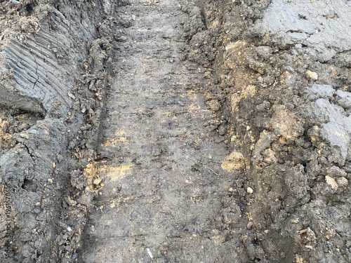 wheel tracks on the road