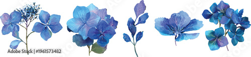 abstract blue flower clipart