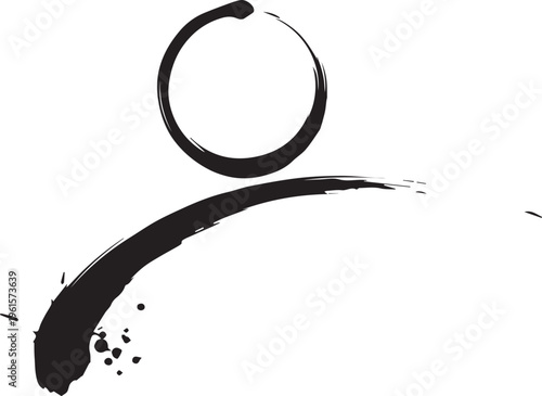 Minimalist Zen Enso Circle Brush Stroke Abstract Art Vector Illustration