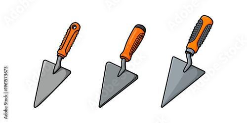 Construction Trowel Masonry Tool Set Illustration