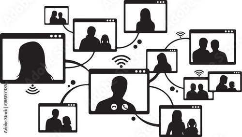 Video conference call with multiple participants online meeting