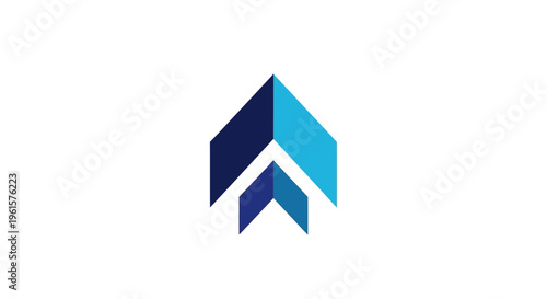 Free Download A futuristic blue graphic logo sits prominently on a clean white background. - GFXLoad
