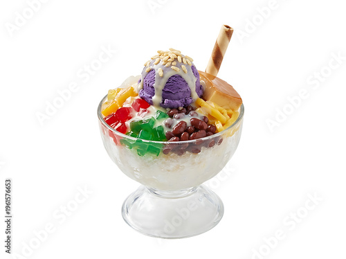 Delicious Filipino dessert halo halo in a bowl